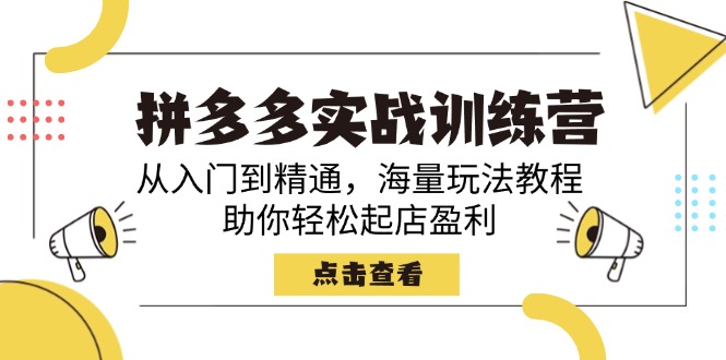 （14392期）拼多多实战训练营，从入门到精通，海量玩法教程，助你轻松起店盈利-智富思维学堂