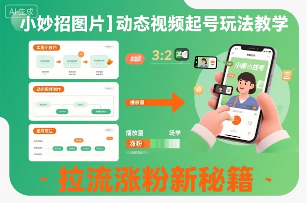 小妙招图片＋动态视频起号玩法教学，拉流涨粉新秘籍-智富思维学堂