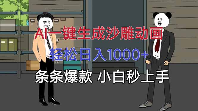 AI一键生成沙雕动画，轻松日入1000+，条条爆款，小白秒上手-智富思维学堂