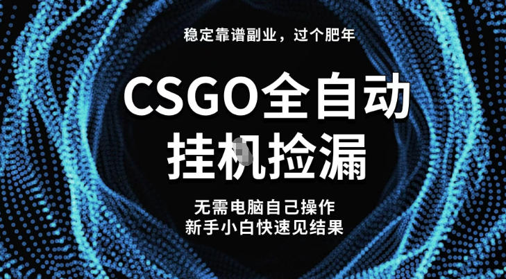 【稳定副业】全球最热门游戏CSGO全自动捡漏，最新玩法，新手小白日入5张+【揭秘】-智富思维学堂