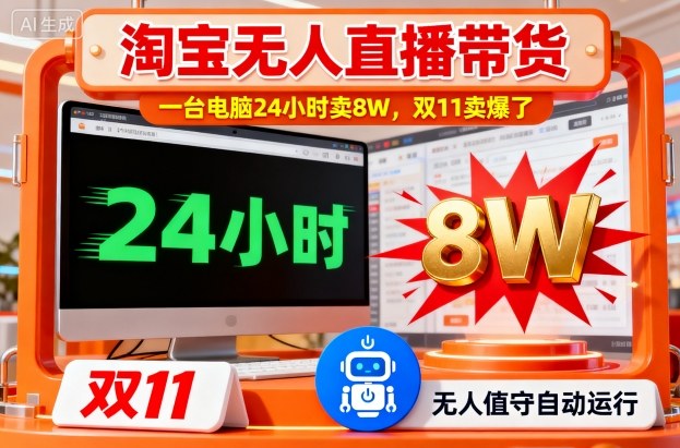 淘宝无人直播带货，一台电脑214小时卖8W，双11卖爆了【揭秘】-智富思维学堂