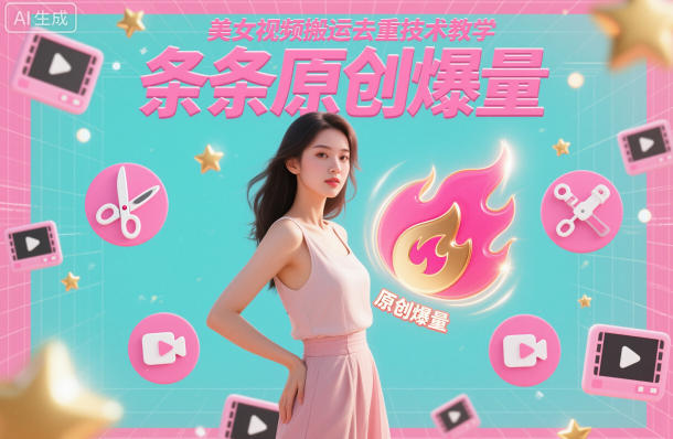 美女视频搬运去重技术教学,条条原创爆量-智富思维学堂