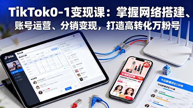 TikTok0-1变现课：掌握网络搭建、账号运营、分销变现，打造高转化万粉号-智富思维学堂