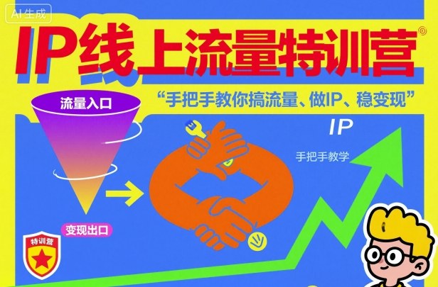 IP线上流量特训营，手把手教你搞流量、做IP、稳变现-智富思维学堂