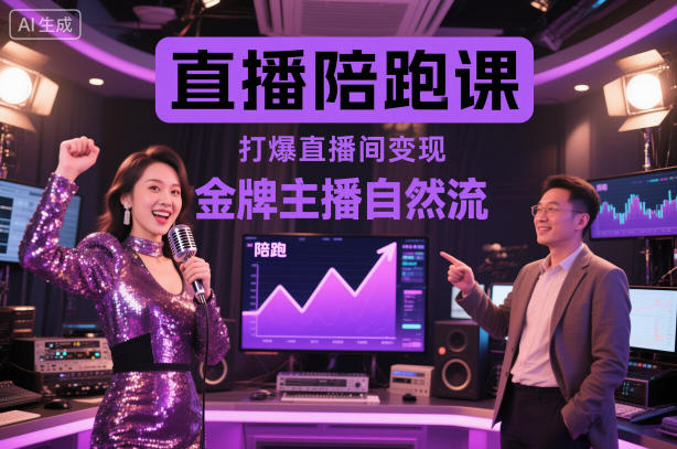直播陪跑课，金牌主播自然流打爆直播间，复制高变现玩法-智富思维学堂