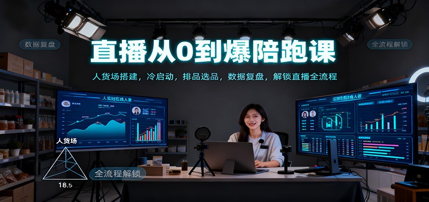 直播从0到爆陪跑课：人货场搭建，冷启动，排品选品，数据复盘，解锁直播全流程-智富思维学堂