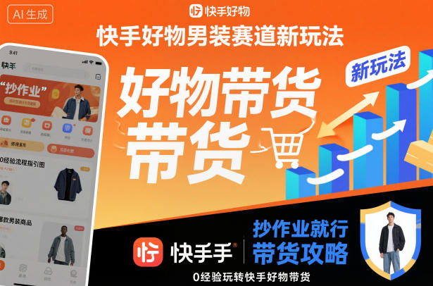 快手好物男装赛道新玩法，抄作业就行，0经验玩转快手好物带货-智富思维学堂