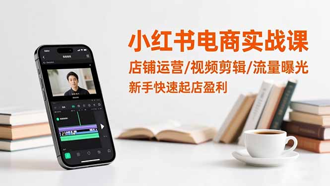 小红书电商实战课：店铺运营/视频剪辑/流量曝光，新手快速起店盈利-智富思维学堂