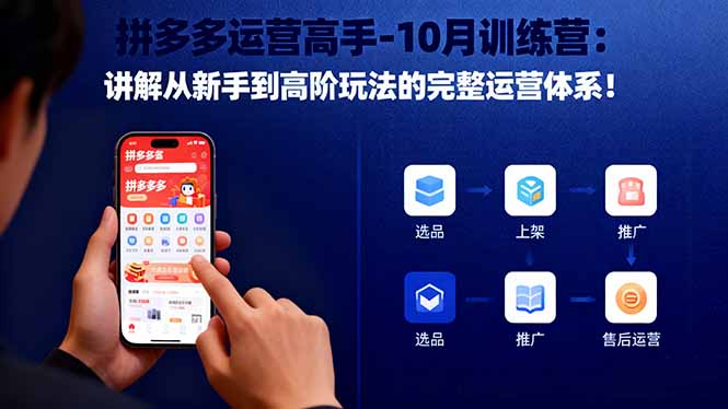 拼多多运营高手-10月训练营:讲解从新手到高阶玩法的完整运营体系!-智富思维学堂