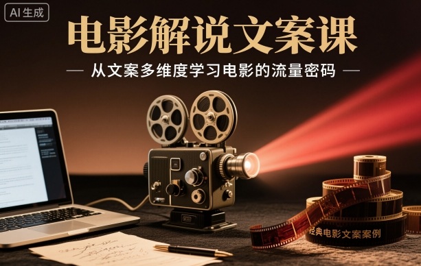 电影解说文案课,从文案多维度学习电影的流量密码-智富思维学堂