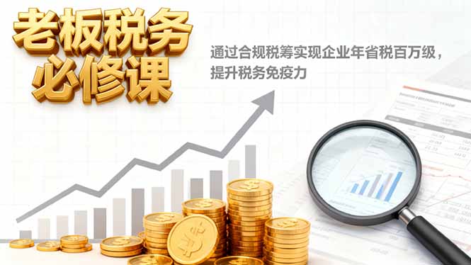 老板税务必修课，通过合规税筹实现企业年省税百万级，提升税务免疫力-智富思维学堂