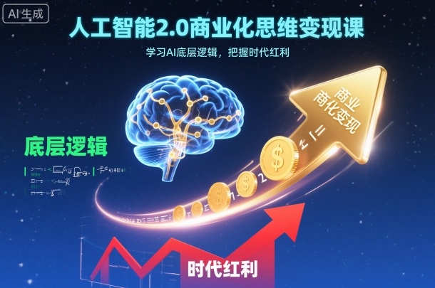 人工智能2.0商业化思维变现课，学习AI底层逻辑，把握时代红利-智富思维学堂