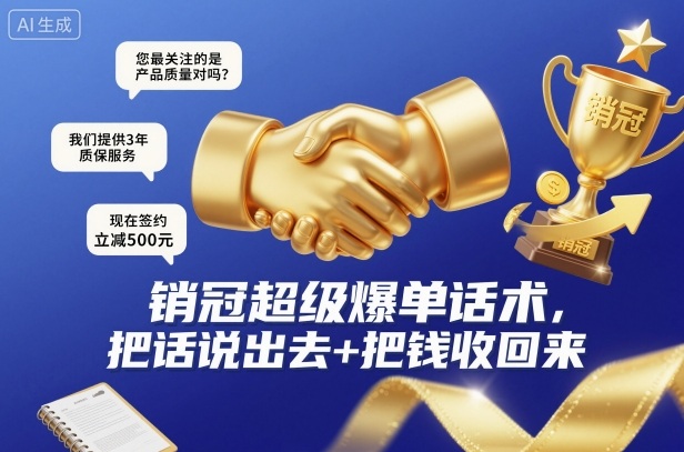 销冠超级爆单话术，把话说出去+把钱收回来-智富思维学堂