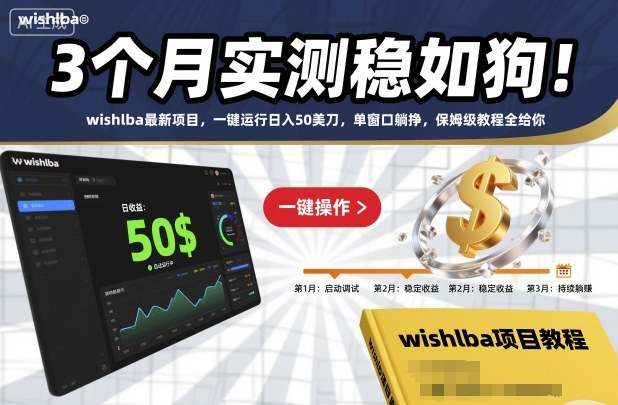 3个月实测稳如狗!wishlba最新项目,一键运行日入50美刀,单窗口躺挣,保姆级教程全给你【揭秘】-智富思维学堂