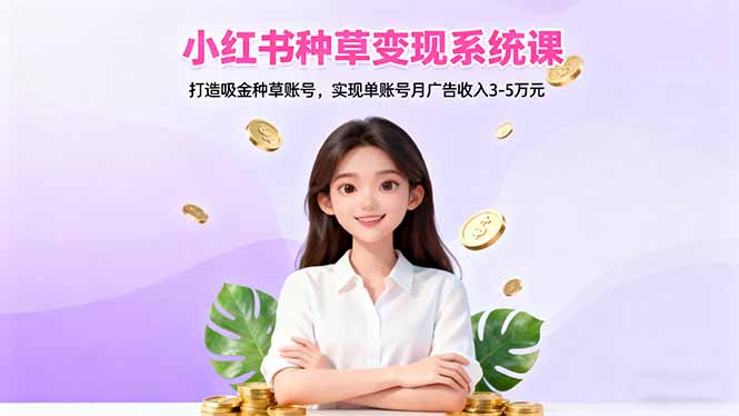 小红书种草变现系统课:打造吸金种草账号,实现单账号月广告收入3-5万元-智富思维学堂