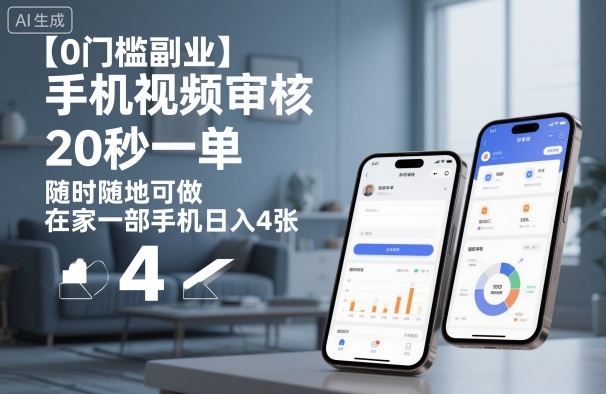 【0门槛副业】手机视频审核,20秒一单,随时随地可做,在家一部手机日入4张【揭秘】-智富思维学堂