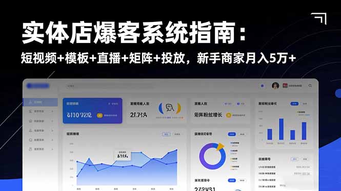 实体店爆客系统指南:短视频+模板+直播+矩阵+投放,新手商家月入5万+-智富思维学堂