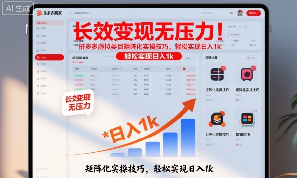 长效变现无压力！拼多多虚拟类目矩阵化实操技巧，轻松实现日入1k【揭秘】-智富思维学堂