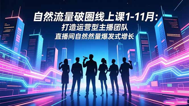 自然流量破圈线上课1-11月：打造运营型主播团队 直播间自然流量爆发式增长-智富思维学堂
