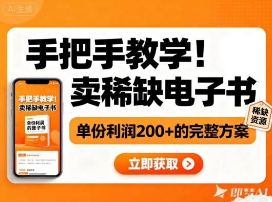 手把手教学！在小红书卖稀缺电子书，单份利润2张+的完整方案-智富思维学堂