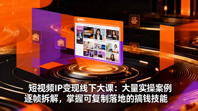 短视频IP变现线下大课：大量实操案例逐帧拆解，掌握可复制落地的搞钱技能-智富思维学堂