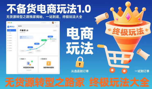 不备货电商玩法1.0，​无货源转型之路独家揭秘，一站到底，终极玩法大全-智富思维学堂