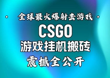 【年底大揭秘】基于全球最火爆的射击CSGO游戏挂G搬砖，日入5张+，震撼公开-智富思维学堂
