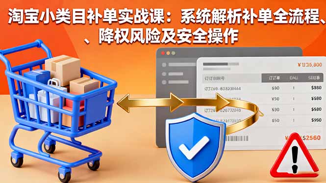 淘宝小类目补单实战课：系统解析补单全流程、降权风险及安全操作-智富思维学堂