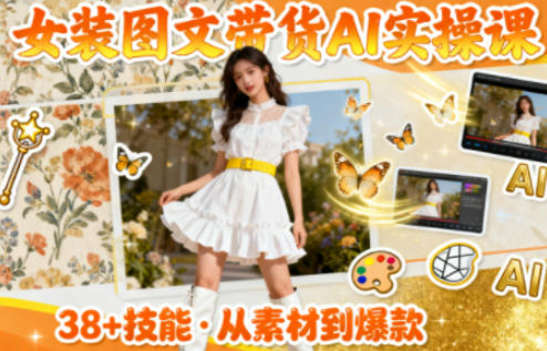 女装图文带货的AI实操课，覆盖38个实用技能，快速提升素材制作效率-智富思维学堂
