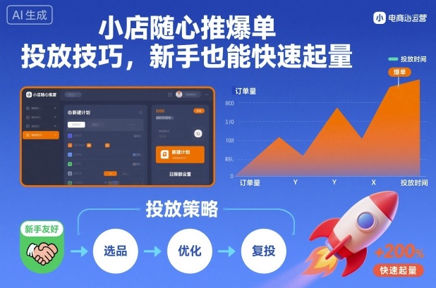 小店随心推爆单投放技巧，新手也能快速起量-智富思维学堂