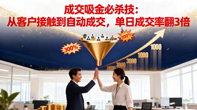 吸金成交营销必杀技:从客户接触到自动成交,单日成交率翻3倍-智富思维学堂
