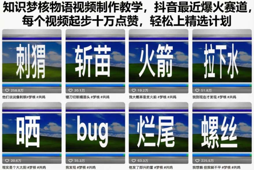 知识梦核物语视频制作教学，抖音最近爆火赛道，每个视频起步十万点赞，轻松上精选计划-智富思维学堂