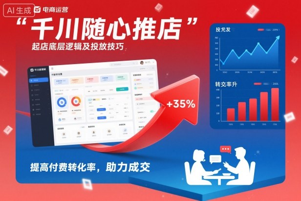 千川随心推起店底层逻辑及投放技巧，提高付费转化率，助力成交-智富思维学堂