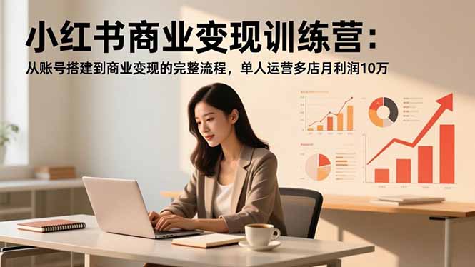 小红书商业变现训练营：从账号搭建到商业变现的完整流程，单人运营多店月利润10万-智富思维学堂