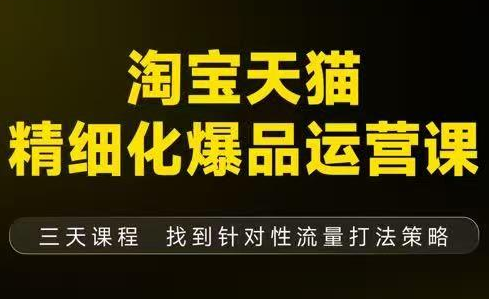 猫课子幽·淘宝天猫精细化爆品运营【音频+字幕+文档】(9月12-14杭州线下课)-智富思维学堂