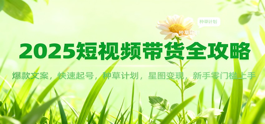 2025短视频带货全攻略:爆款文案,快速起号,种草计划,星图变现,新手零门槛上手-智富思维学堂