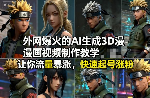 外网爆火的AI生成3D漫画视频制作教学，让你流量暴涨，快速起号涨粉！-智富思维学堂