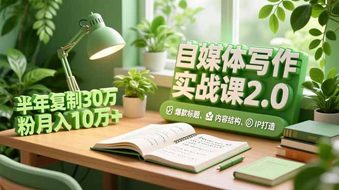 自媒体写作实战课2.0，爆款标题、内容结构、IP打造，半年复制30万粉月入10万+-智富思维学堂