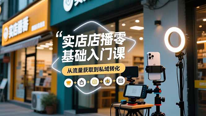 实体店播零基础入门课,实体店+短视频+直播+微信生态+私域社群,从流量获取到私域转化-智富思维学堂