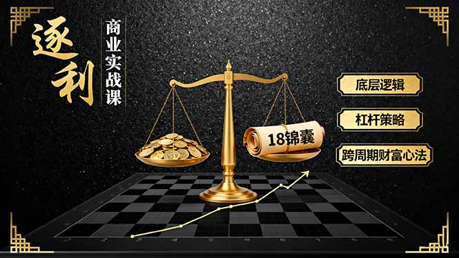 《逐 利》商业实战课，底层逻辑、杠杆策略、18锦囊，跨周期财富心法(更新-智富思维学堂