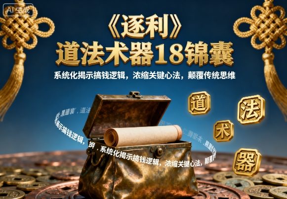 《逐利》道法术器18锦囊，系统化揭示搞钱逻辑，浓缩关键心法，颠覆传统思维(更新)-智富思维学堂