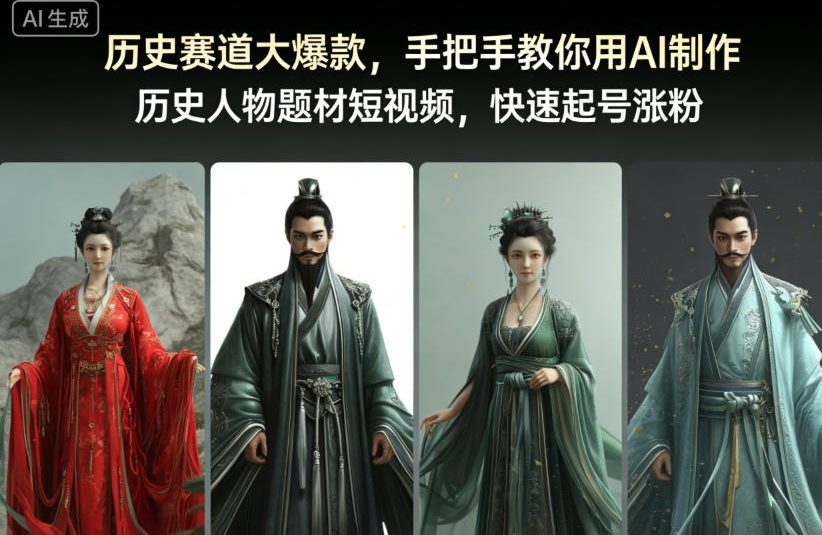 历史赛道大爆款，手把手教你用AI制作历史人物题材短视频，快速起号涨粉-智富思维学堂