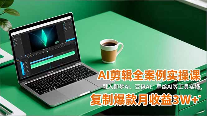 AI剪辑全案例实操课,融入即梦AI、豆包AI、星绘AI等工具实操,复制爆款月收益3W+-智富思维学堂