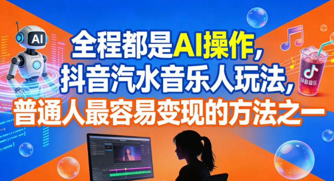 全程都是AI操作,抖音汽水音乐人玩法,普通人最容易变现的方法之一-智富思维学堂