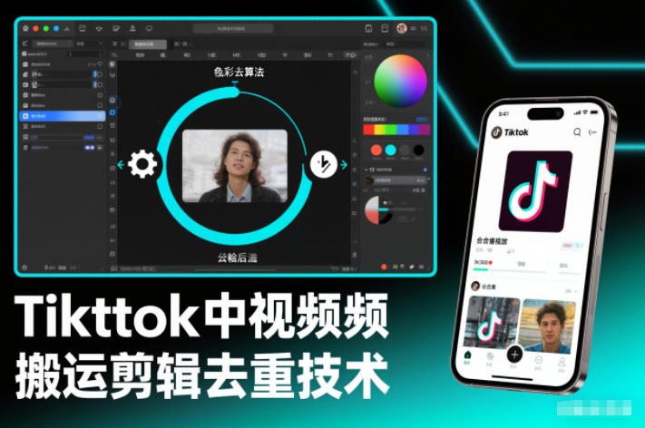 Tiktok中视频纯搬运剪辑去重技术，外来技术，自行测试-智富思维学堂