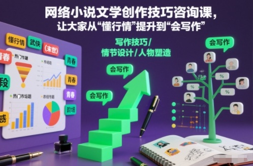 网络小说文学创作技巧咨询课，让大家从“懂行情”提升到”会写作”的高度-智富思维学堂
