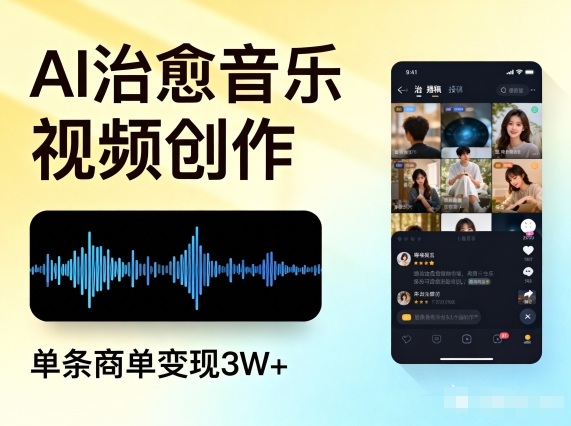 AI做治愈音乐视频，多平台投稿，单条商单变现3W+-智富思维学堂