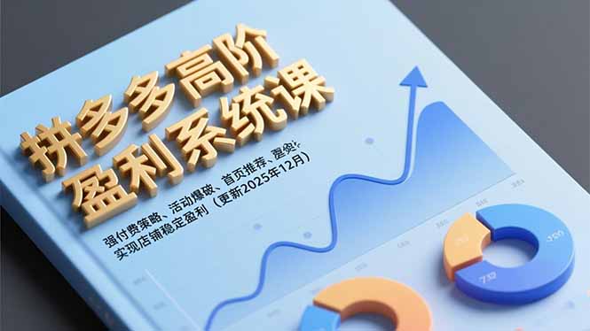 拼多多高阶盈利系统课,强付费策略、活动爆破、首页推荐,实现店铺稳定盈利(更新12月-智富思维学堂