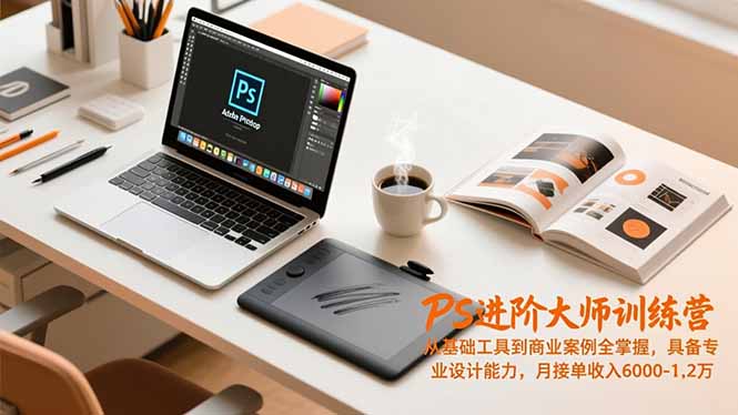 PS进阶大师训练营,从基础工具到商业案例全掌握,具备专业设计能力,月接单收入6000-1.2万-智富思维学堂