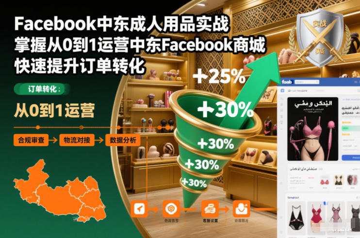 Facebook中东成人用品实战,掌握从0到1运营中东Facebook商城,快速提升订单转化-智富思维学堂